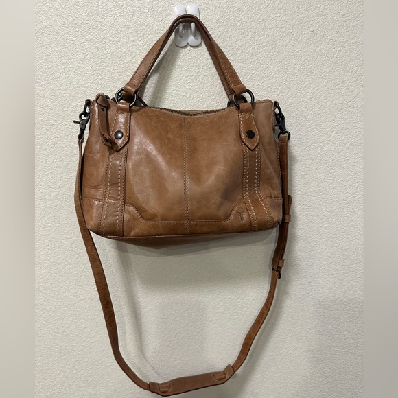 Frye Melissa Medium Beige Leather Crossbody Satchel Handbag - Picture 4 of 13